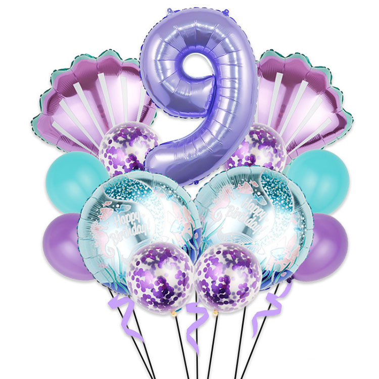 XXXII inch Number syreni caudam testa Balloon Set ffoyle