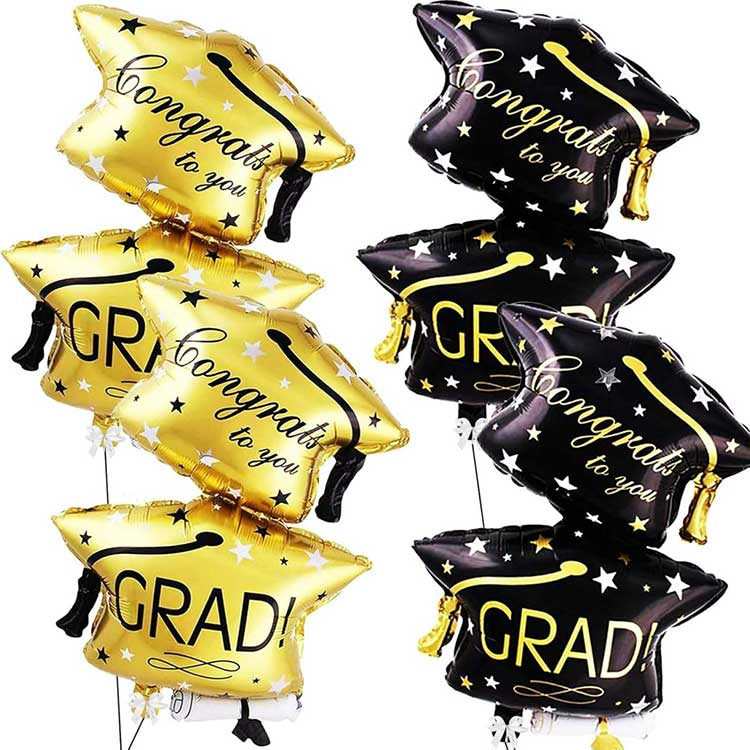 32 Pollices Graduation Cap Balloons Set