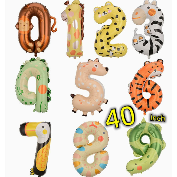 XL Inch animal Number ffoyle Balloons