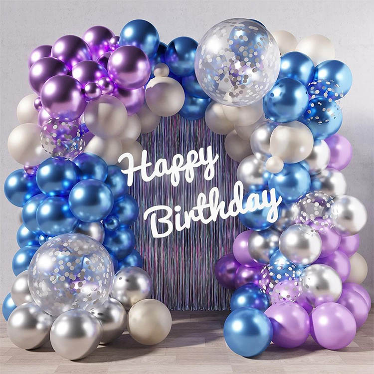 Caeruleae et Purpurae Metallic Balloons Arch Garland Kit