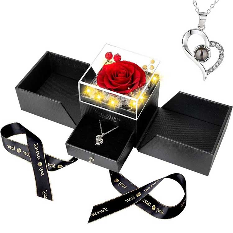 Aeterna Servata Rose Acrylic Jewelry Box