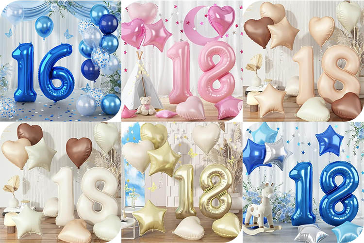 pastel number balloons