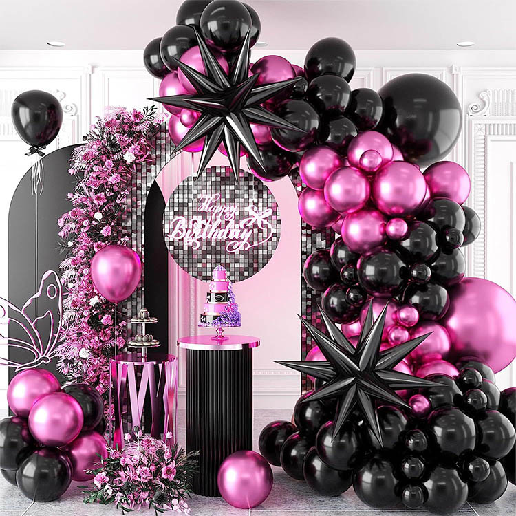 Magenta Metal Magenta Niger Exploding Star Garland Arch