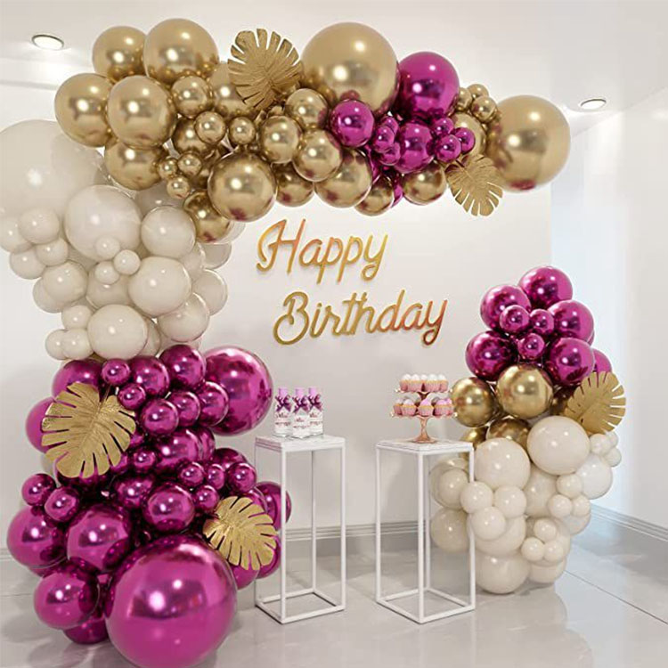 Metallic Aurum Sand White Balloon Garland Arch Kit