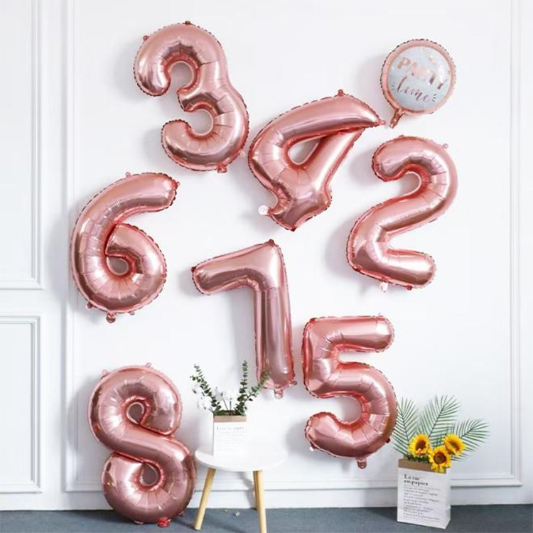 Rosa Aurum Number Balloon