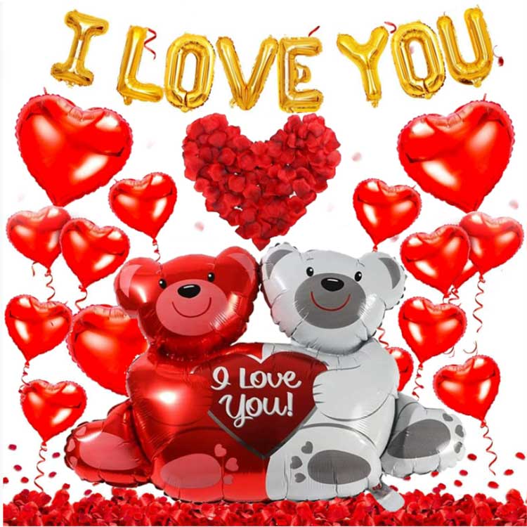 Valentine 'Dies ffoyle Balloons